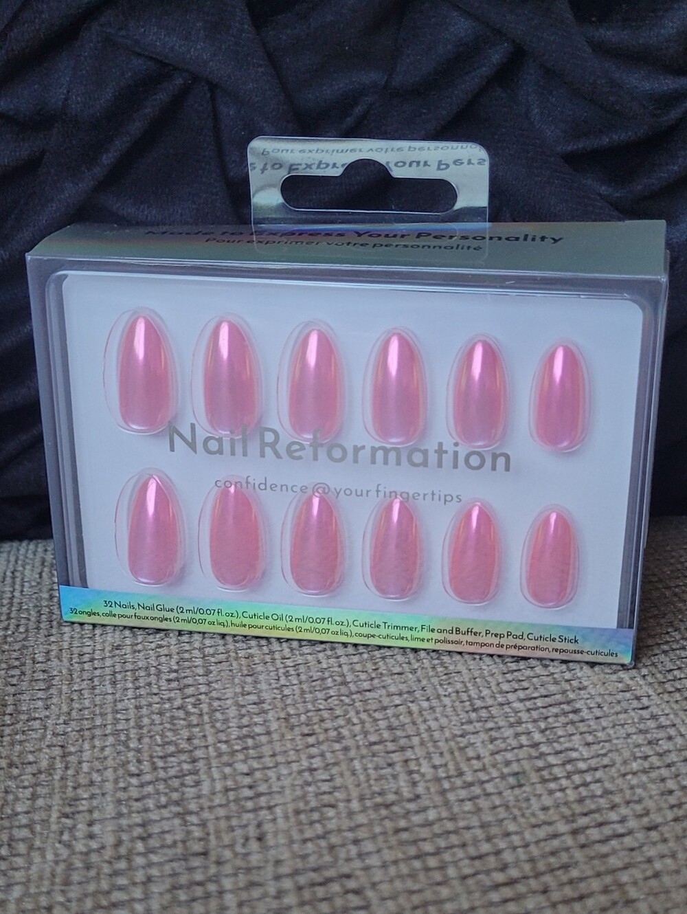 NAIL REFORMATION METALLIC PINK SHORT PRESS ON NAILS
